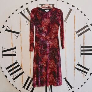 Nine West Burgundy Print Dress